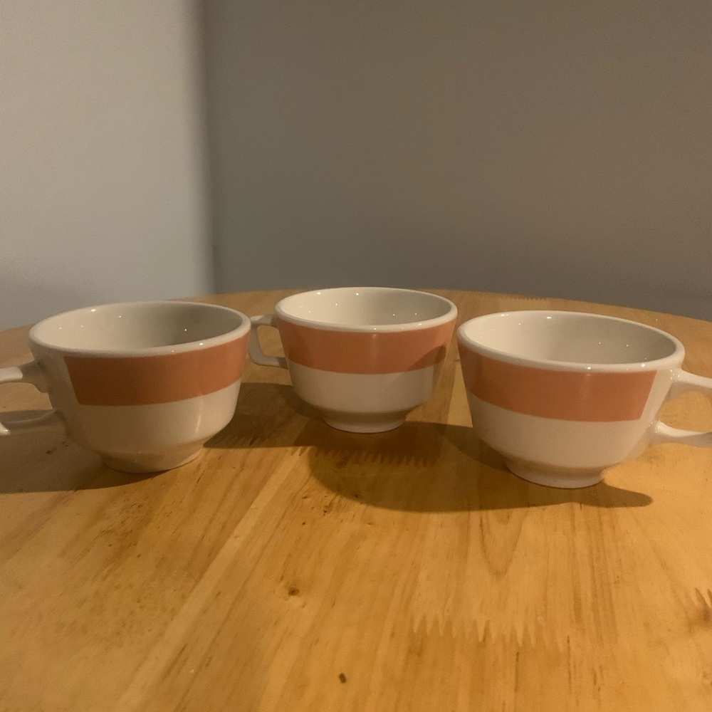 Three Vintage Homer Laughlin Coffee Cups